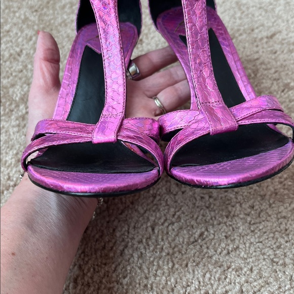 Brian Atwood Pink Metallic Heels - Picture 3 of 9